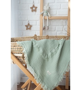 Müslin 4 Katlı Bebek Battaniyesi 110cm X 110cm %100 Doğal Organik Pamuk