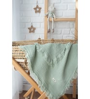 Müslin 4 Katlı Bebek Battaniyesi 110cm X 110cm %100 Doğal Organik Pamuk