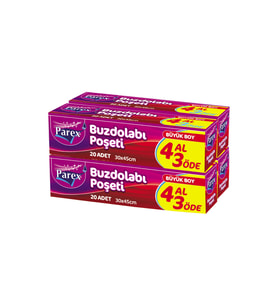 Buzdolabı Poşeti Büyük Boy 4 Al 3 Öde (4*20) 30 x 45 cm