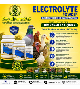 Tüm Kanatlılar, Güvercin ve Kafes Kuşları İçin Electrolyte Powder 1 Kg. Elektrolit Desteği