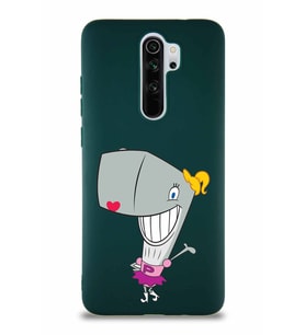Xiaomi Redmi Note 8 Pro Soft Premier Kapak Pearl Yengeç Tasarımlı Silikon Kılıf - Yeşil (Şeffaf)