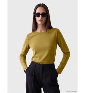 LCW EVERYDAY Yeşil Bisiklet Yaka %100 Pamuklu Kadın Body