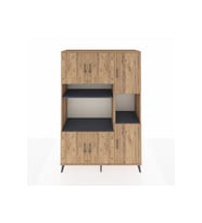Hyperion Dolap 9 Raflı 6 Kapaklı 132x44x195 Çam-Çam/Antrasit