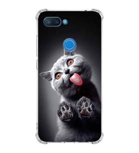 PrintiFy Xiaomi Mi 8 Lite Uyumlu Kedi 2 Baskılı Şeffaf Köşe Korumalı Antişok Kılıf
