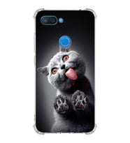 PrintiFy Xiaomi Mi 8 Lite Uyumlu Kedi 2 Baskılı Şeffaf Köşe Korumalı Antişok Kılıf