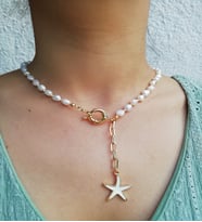 Yıldızlı Inci Doğal Taş Kolye, Barok Inci Kolye