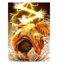 Demon Slayer - Kimetsu No Yaiba - Zenitsu Tablo Ahşap Poster Dekoratif