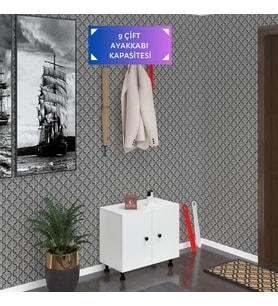 Kenzlife ayakkabılık cimcime3 byzbyz 53*060*32 kapaklı 3 raflı 9 çift ayakkabı kapasitesi