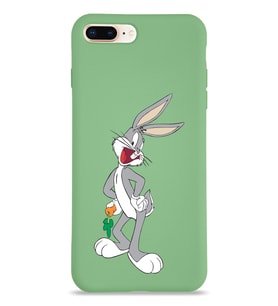 Apple iPhone 7 Plus Uyumlu Lansman Kılıf Bugs Bunny Tasarımlı Altı Kapalı İçi Kadife Kaplı  Kapak (Şeffaf)