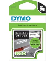 Dymo S0718070, Yüksek Performans Kalıcı Polyester (19 Mm X 5,5Mt), Siyah/Beyaz (16960)
