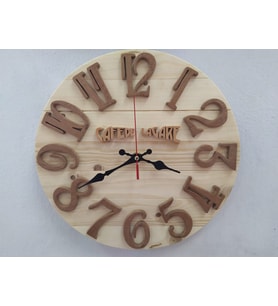 TrendyWoody Cafe de la Gare Masif Ahşap Duvar Saati