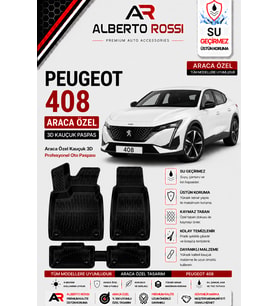 PEUGEOT 408 2025 - 2026 Araca Özel Kauçuk 3D Profesyonel Oto Paspası