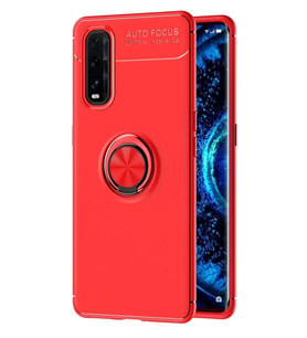 Find X2 Kılıf Range Yüzüklü Silikon - Kırmızı