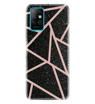 Infınıx Note 8 Kılıf Desenli Silikon Kılıf Pembe Şeritli Mermer 1312