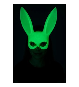Mey İthalat® Karanlıkta Parlayan Fosforlu Tavşan Maskesi – Glow Bunny Masquerade Maske (32x22 cm)