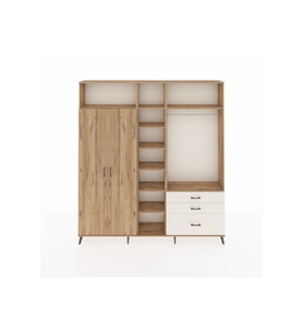 Arges Dolap 9 Raflı 3 Çekmeceli 2 Askılı 220x30x243 Çam-Çam/Aytaşı