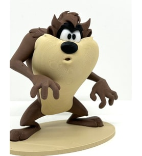 Tazmanya Canavarı Figürü - Çok Renkli 3D Baskı - Nostaljik Looney Tunes Taz Biblo