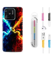 Xiaomi Redmi Note 7 8 9 Pro 10 2022 10 Pro 10S Kılıf Kablo Koruma Spiral Silikon Red Blue Leon 1714
