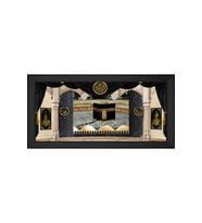 Kabe Allah Muhammed Motifli Kanvas Tablo 50 x 70 cm Siyah Çerçeve