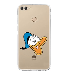 Huawei Y9 2018  Kamera korumalı Kapak Donald Duck Tasarımlı  Şeffaf Kılıf