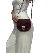 El Yapımı Kadın Omuz Çantası Kuzu Model - Kuzu İp Handmade