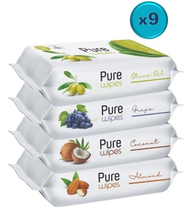 Pure Baby Wipes Islak Havlu Mendil 50 Yaprak 36 Lı Set (1800 Yaprak) (Meyveli)