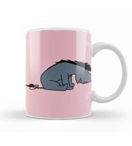 Sad Gray Donkey Outline Eeyore Kupa Bardak Porselen