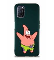 Oppo A72 Soft Premier Kapak Patrick Yıldız Tasarımlı Silikon Kılıf - Yeşil (Şeffaf)
