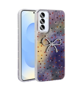 Samsung Galaxy S24 FE Uyumlu Kılıf Kamera Korumalı Figürlü Zore Ponti Silikon Kapak (Lila)