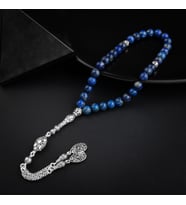 Lapis Lazuli Doğal Taş 8mm Gümüş Tesbih (Çok Renkli)