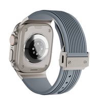 Apple Watch Ultra 49mm Uyumlu Kordon Silikon Spor Görünümlü Zore KRD-113 Kayış (Gri)