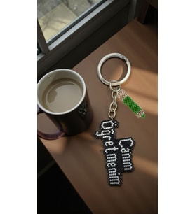 Miyuki Boncuk El Yapımı Canım Öğretmenim ve Yeşil Kalem Anahtarlık/Çanta Süsü (Çok Renkli)