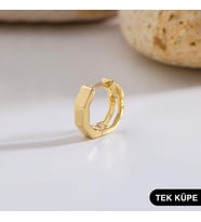 14 Ayar Altıgen Tek Minik Halka Altın Küpe 0,66 gr
