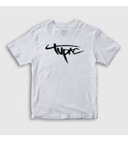 Presmono Unisex Çocuk Beyaz Logo Tupac Shakur T-Shirt 46178tt (Beyaz)
