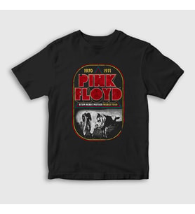Presmono Unisex Çocuk Siyah Atom Heart Mother Pink Floyd T-Shirt 76048tt