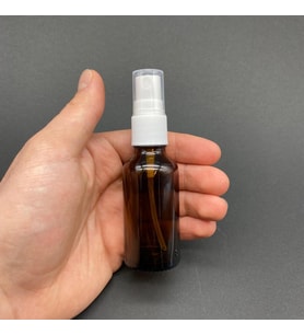 30 Ml Amber Cam Şişe Beyaz Spreyli ,  30Cc Amber Spreyli Boş Şişe x 6 Adet (Kahverengi)