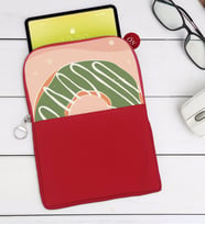BK Gift Donut Tasarımlı Taşınabilir Koruyucu Tablet Kılıfı & Organizer Çanta - Kırmızı-1