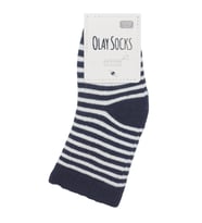 Unisex Laci Beyaz Çizgili Polar Çorap