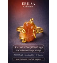 Sertifikalı Enerji Düşüklüğü Canlanma Motivasyon Denge Yüzüğü – Ham Karneol Taşı – Ayarlamalı (Çok Renkli)