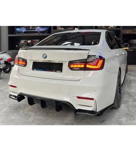 F30 M3 Difüzör + Difüzör Kulakları Parlak Siyah 2012-2018 Arka-difizör-bodykit-ek-karlık