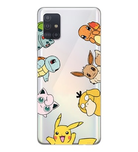 Samsung Galaxy A71 Uyumlu Pokemon Tüm Karakterler Tasarımlı Şeffaf Telefon Kılıfı