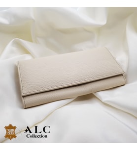 ALC Collection Krem Renkli Lüks Klasik Çıtçıt Kapaklı Kadın Cüzdan