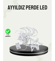 Prizli Yıldız Ay Perde Led Işık Ev Ve Organizasyon Dekoru