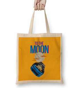 TO THE MOON DOGECAR Dogecoin Crypto Logo Merch Bez Çanta Uzun Saplı