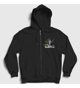 Presmono Unisex Siyah Astronaut Astroworld Travis Scott Fermuarlı Kapüşonlu Sweatshirt 42309tt