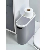 Litre Modern Tasarım Çöp Kovası – Banyo, Ofis, Mutfak İçin Hijyenik & Pratik Atık Kutusu, Gri