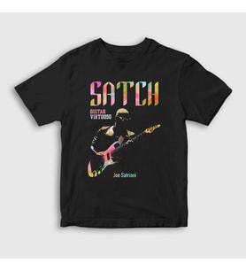 Presmono Unisex Çocuk Siyah Satch Gitarist Hediye Joe Satriani T-Shirt 551279tt