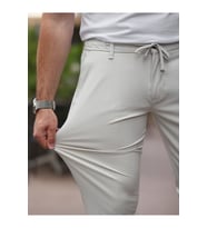 Ultra Hafif İnce Esnek Slim Fit Jogger (Krem)
