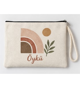 Kişiye Özel Soyut Gökkuşağı Baskılı Fermuarlı Makyaj Çantası Bozuk Para Cüzdanı Clutch