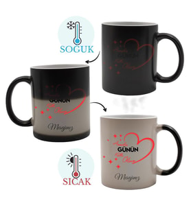 Anneler Gününe Özel Mesajlı Sihirli Kupa (Siyah)